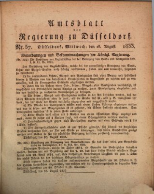 Amtsblatt für den Regierungsbezirk Düsseldorf Mittwoch 28. August 1833