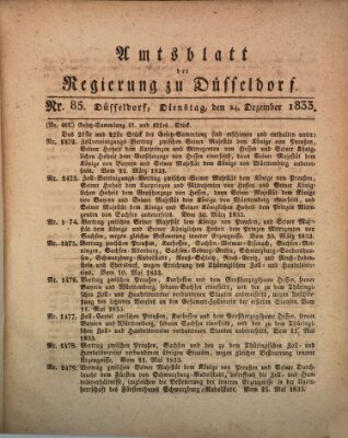 Amtsblatt für den Regierungsbezirk Düsseldorf Dienstag 24. Dezember 1833