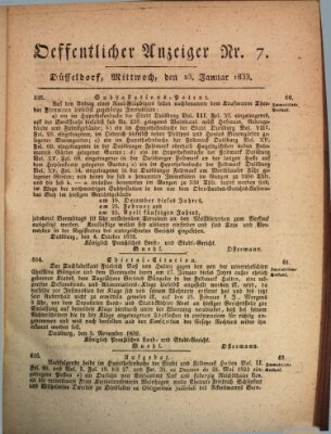 Amtsblatt für den Regierungsbezirk Düsseldorf Mittwoch 23. Januar 1833