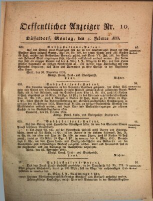 Amtsblatt für den Regierungsbezirk Düsseldorf Montag 4. Februar 1833