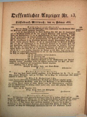 Amtsblatt für den Regierungsbezirk Düsseldorf Mittwoch 20. Februar 1833