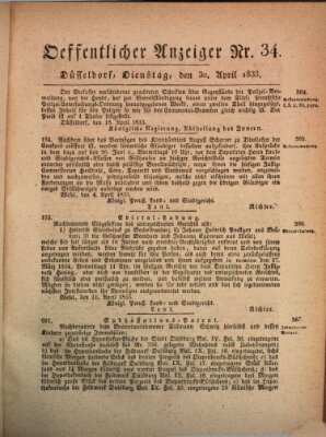 Amtsblatt für den Regierungsbezirk Düsseldorf Dienstag 30. April 1833