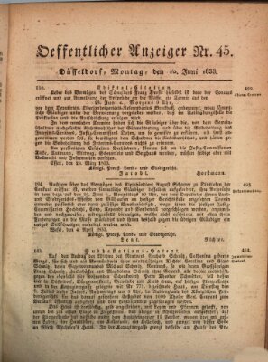 Amtsblatt für den Regierungsbezirk Düsseldorf Montag 10. Juni 1833