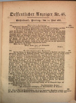 Amtsblatt für den Regierungsbezirk Düsseldorf Freitag 14. Juni 1833