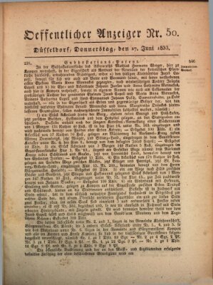 Amtsblatt für den Regierungsbezirk Düsseldorf Donnerstag 27. Juni 1833