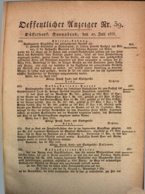 Amtsblatt für den Regierungsbezirk Düsseldorf Samstag 27. Juli 1833