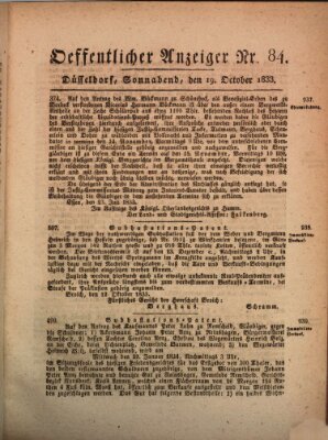 Amtsblatt für den Regierungsbezirk Düsseldorf Samstag 19. Oktober 1833