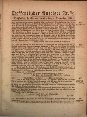 Amtsblatt für den Regierungsbezirk Düsseldorf Samstag 2. November 1833