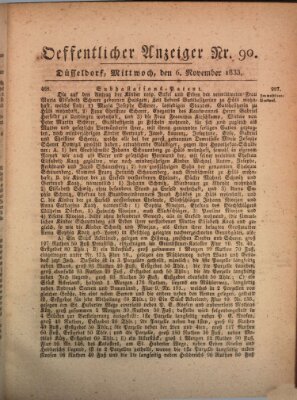 Amtsblatt für den Regierungsbezirk Düsseldorf Mittwoch 6. November 1833