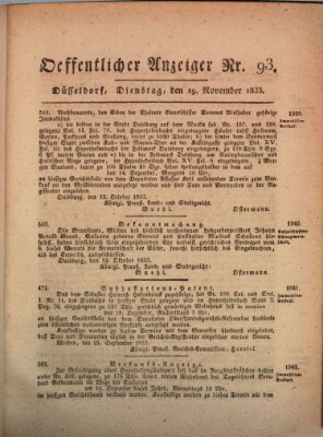 Amtsblatt für den Regierungsbezirk Düsseldorf Dienstag 19. November 1833