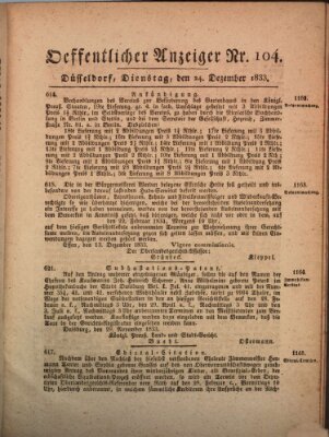 Amtsblatt für den Regierungsbezirk Düsseldorf Dienstag 24. Dezember 1833