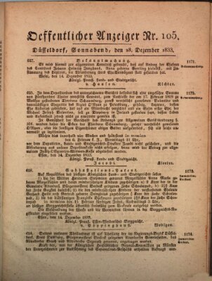 Amtsblatt für den Regierungsbezirk Düsseldorf Samstag 28. Dezember 1833