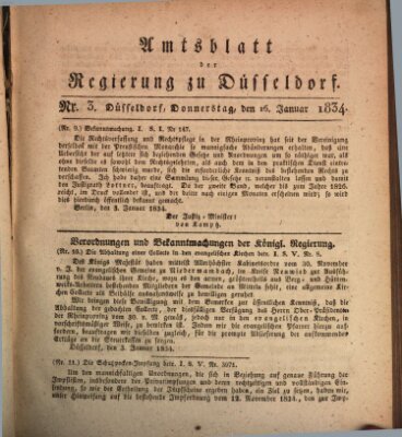 Amtsblatt für den Regierungsbezirk Düsseldorf Donnerstag 16. Januar 1834