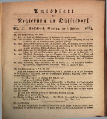 Amtsblatt für den Regierungsbezirk Düsseldorf Montag 3. Februar 1834