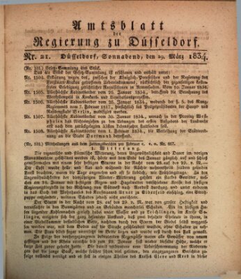 Amtsblatt für den Regierungsbezirk Düsseldorf Samstag 29. März 1834