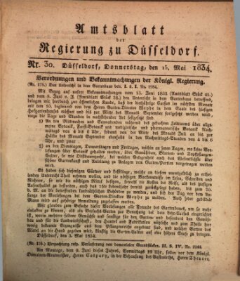 Amtsblatt für den Regierungsbezirk Düsseldorf Donnerstag 15. Mai 1834