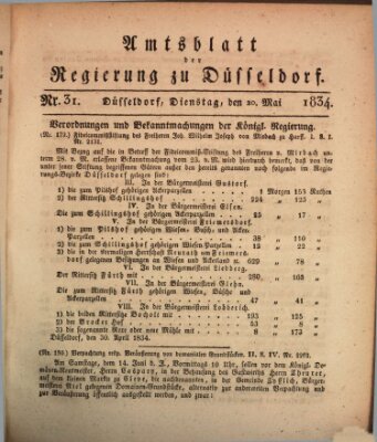 Amtsblatt für den Regierungsbezirk Düsseldorf Dienstag 20. Mai 1834