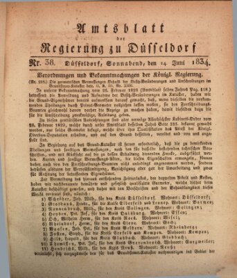 Amtsblatt für den Regierungsbezirk Düsseldorf Samstag 14. Juni 1834