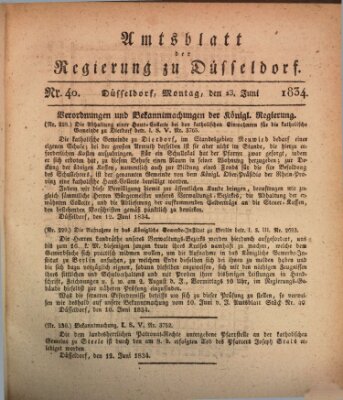 Amtsblatt für den Regierungsbezirk Düsseldorf Montag 23. Juni 1834