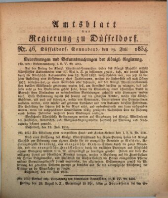 Amtsblatt für den Regierungsbezirk Düsseldorf Samstag 19. Juli 1834