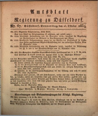 Amtsblatt für den Regierungsbezirk Düsseldorf Donnerstag 23. Oktober 1834