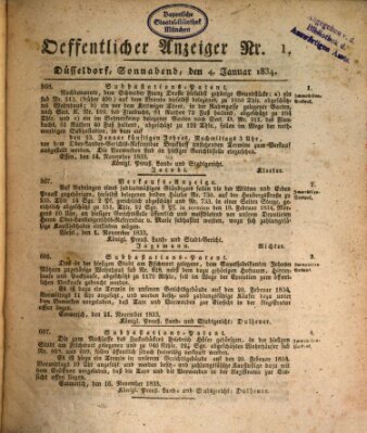 Amtsblatt für den Regierungsbezirk Düsseldorf Samstag 4. Januar 1834