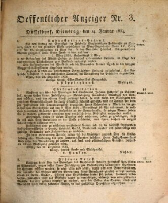 Amtsblatt für den Regierungsbezirk Düsseldorf Dienstag 14. Januar 1834