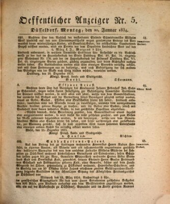 Amtsblatt für den Regierungsbezirk Düsseldorf Montag 20. Januar 1834