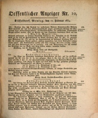 Amtsblatt für den Regierungsbezirk Düsseldorf Montag 10. Februar 1834