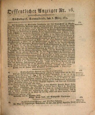 Amtsblatt für den Regierungsbezirk Düsseldorf Samstag 8. März 1834