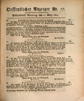 Amtsblatt für den Regierungsbezirk Düsseldorf Montag 17. März 1834