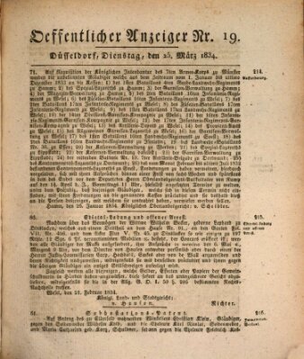 Amtsblatt für den Regierungsbezirk Düsseldorf Dienstag 25. März 1834