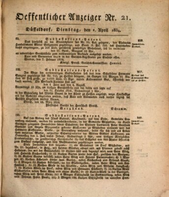 Amtsblatt für den Regierungsbezirk Düsseldorf Dienstag 1. April 1834