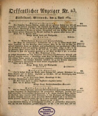 Amtsblatt für den Regierungsbezirk Düsseldorf Mittwoch 9. April 1834