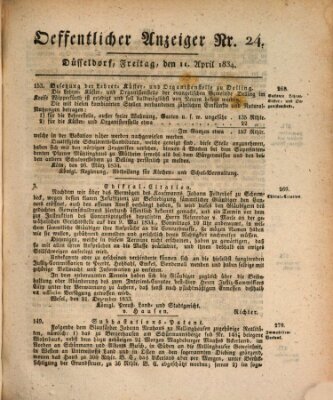 Amtsblatt für den Regierungsbezirk Düsseldorf Freitag 11. April 1834