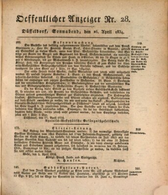 Amtsblatt für den Regierungsbezirk Düsseldorf Samstag 26. April 1834