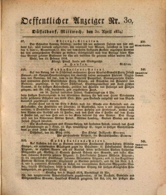 Amtsblatt für den Regierungsbezirk Düsseldorf Mittwoch 30. April 1834