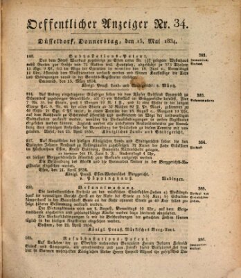 Amtsblatt für den Regierungsbezirk Düsseldorf Donnerstag 15. Mai 1834