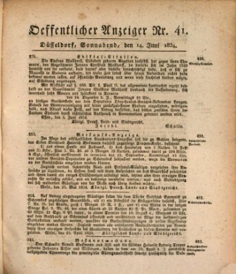 Amtsblatt für den Regierungsbezirk Düsseldorf Samstag 14. Juni 1834