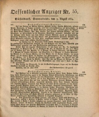 Amtsblatt für den Regierungsbezirk Düsseldorf Samstag 9. August 1834