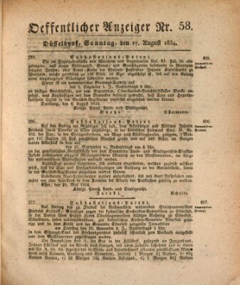 Amtsblatt für den Regierungsbezirk Düsseldorf Sonntag 17. August 1834