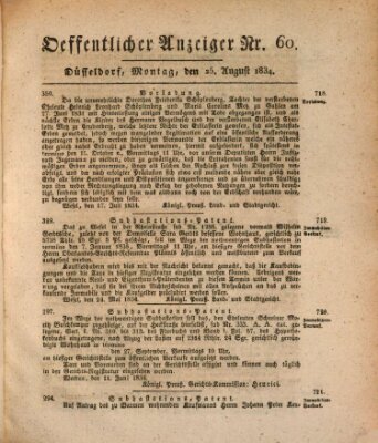 Amtsblatt für den Regierungsbezirk Düsseldorf Montag 25. August 1834