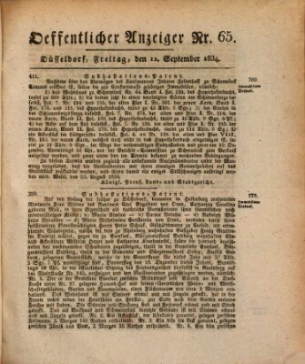 Amtsblatt für den Regierungsbezirk Düsseldorf Freitag 12. September 1834