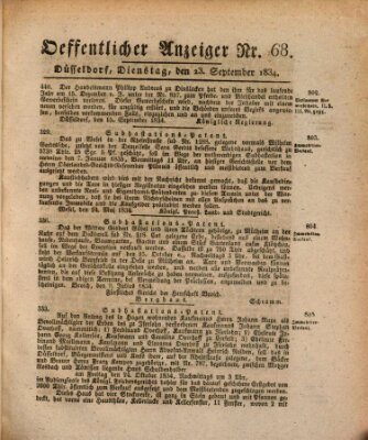 Amtsblatt für den Regierungsbezirk Düsseldorf Dienstag 23. September 1834