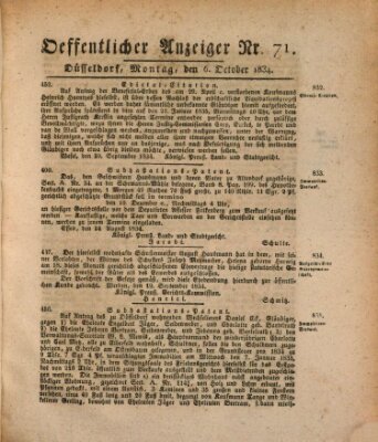 Amtsblatt für den Regierungsbezirk Düsseldorf Montag 6. Oktober 1834