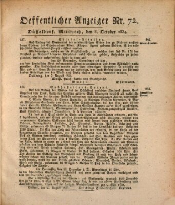 Amtsblatt für den Regierungsbezirk Düsseldorf Mittwoch 8. Oktober 1834