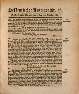 Amtsblatt für den Regierungsbezirk Düsseldorf Samstag 11. Oktober 1834