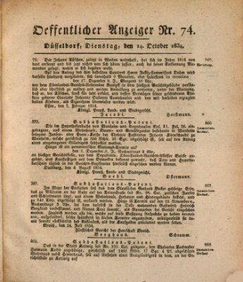 Amtsblatt für den Regierungsbezirk Düsseldorf Dienstag 14. Oktober 1834