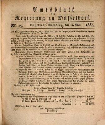 Amtsblatt für den Regierungsbezirk Düsseldorf Dienstag 12. Mai 1835