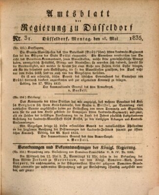 Amtsblatt für den Regierungsbezirk Düsseldorf Montag 18. Mai 1835